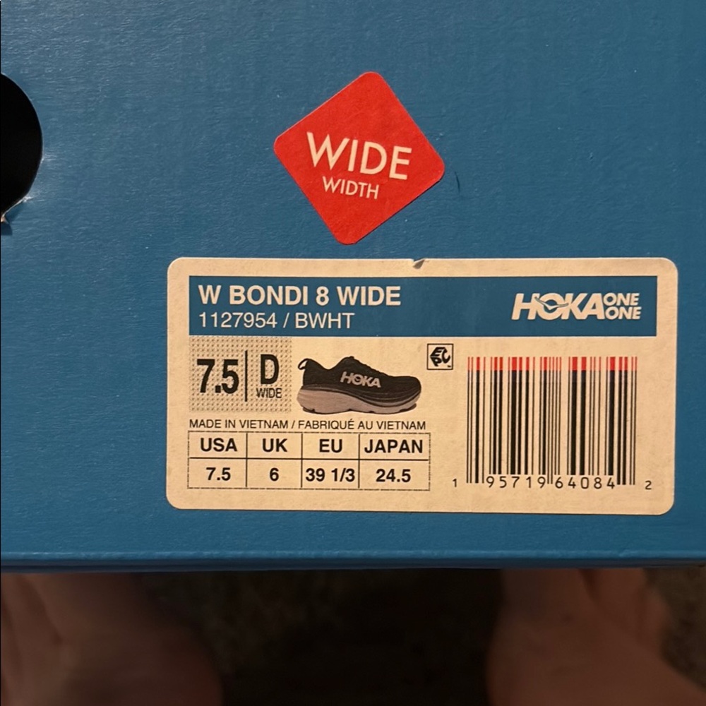 Hoka One One Bondi 8 Wide Women's Shoes - Blue
